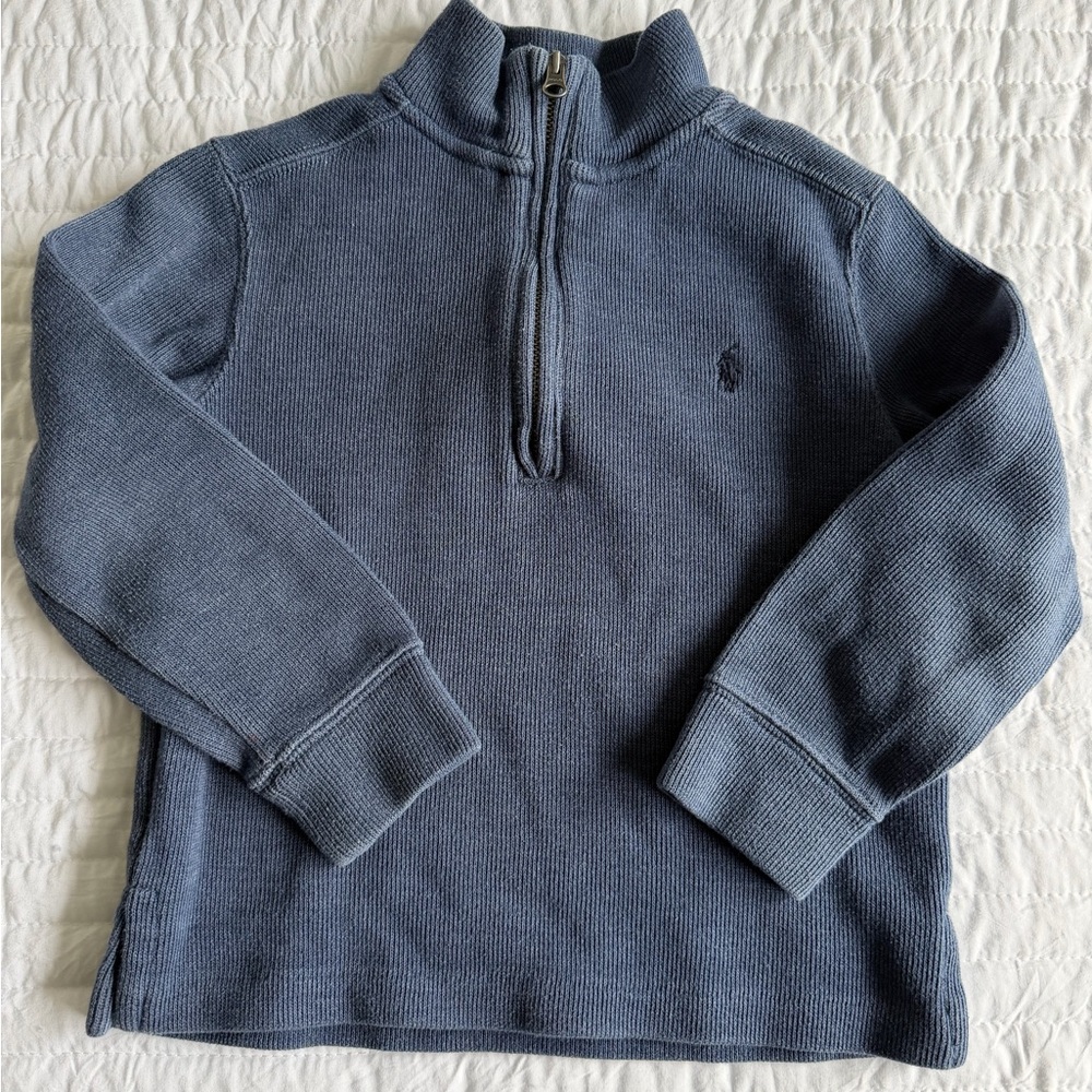 Polo by Ralph Lauren 4T Blue Half-Zip Knit Sweater